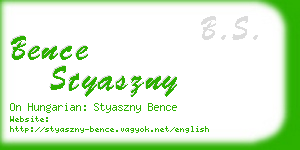 bence styaszny business card